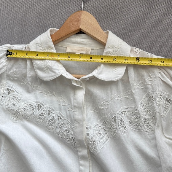 LoveShackFancy White Embroidered Blouse Size S - Picture 10 of 15